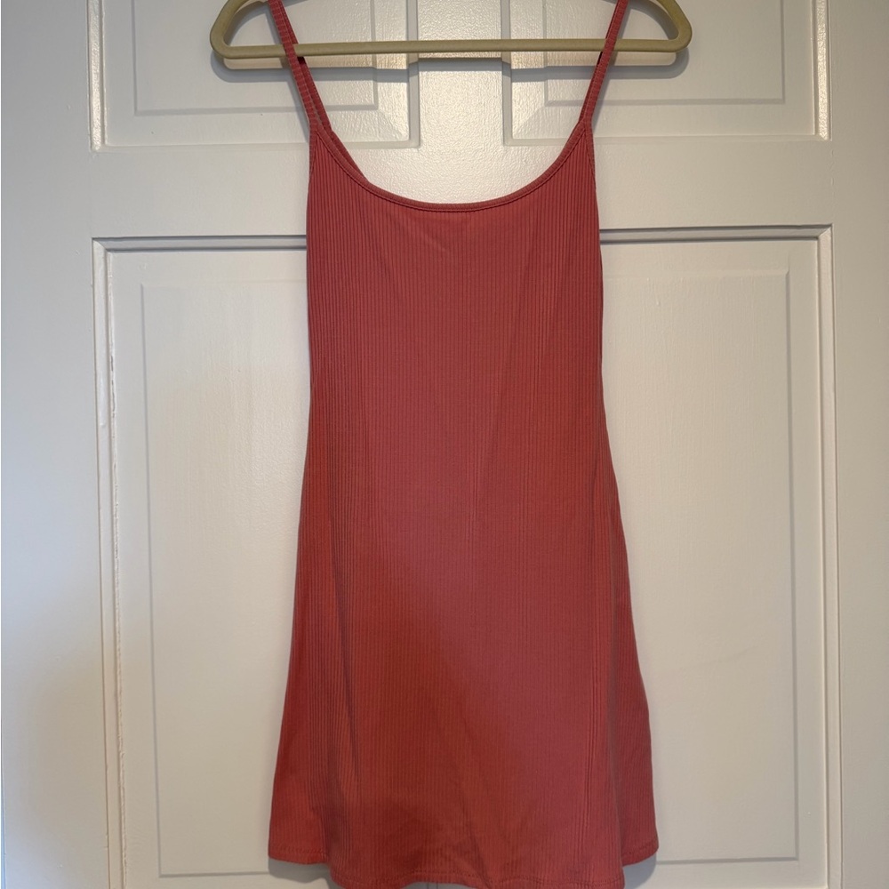 Reformation Pink Ribbed Mini Dress